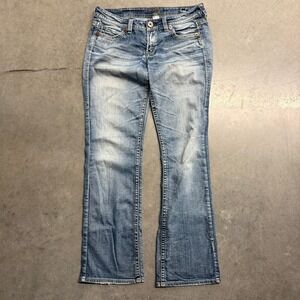 Silver Jeans Lola 17 Bootcut Jeans W30 L33 Medium Wash Blue Denim L1517SJB228